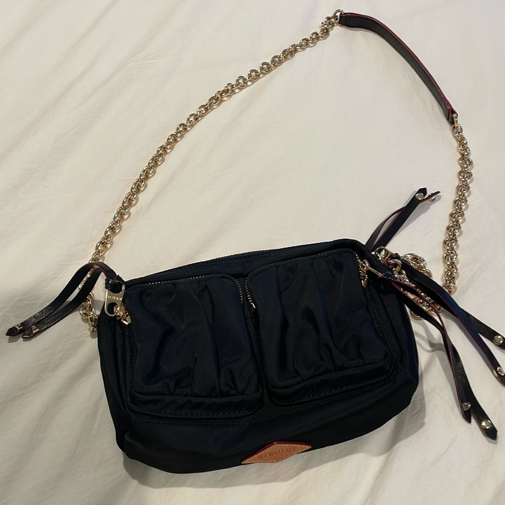 MZ Wallace Nylon Gold Chain Penny Crossbody
